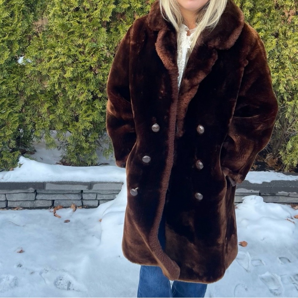 Saks Fifth Avenue Rich Brown Fur Coat
